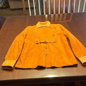 Karen Silton suede and leather shirt size 8 Golden color